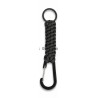 Carabiner with black paracord and ring