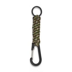 Carabiner with camo paracord and ring