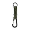 Carabiner with green paracord and ring