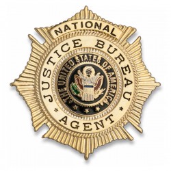 Placa metálica para Carterade Agente del Departamento de Justicia De USA