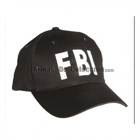 FBI Miltec Black Embroidered White Cap
