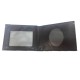 Wallet Leather Wallet 4 Compartments Round Black