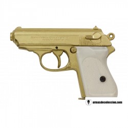 Pistola Semiautomática Walther PPK 1931 - Réplica de Luxo Pérola-Ouro da Denix 5277