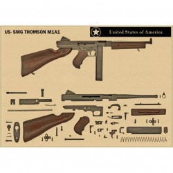 Lámina "Anatomía US-SMG THOMPSON M1A1"