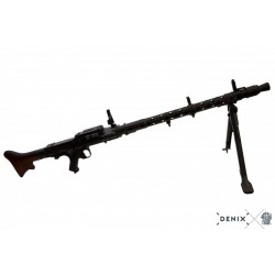 Réplica Ametralladora MG34 Alemania 1934 Denix, escala 1:1, con bípode móvil y mecanismos simulados