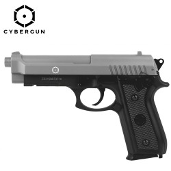 PT92 Silver Black 0,7J - Metal Slide - Muelle- 6mm