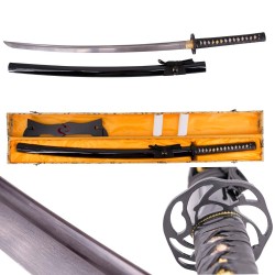 Katana funcional damasquinada