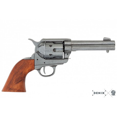 Réplica Revólver Colt Peacemaker .45 Prata Envelhecida EUA 1873 Denix 1186/G