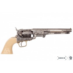 Replica Civil War 'Navy' Revolver 1851 with Imitation Ivory Grips - Denix 1040/B