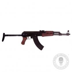 Réplica AK47 Kalashnikov Soviético con culata abatible, Denix, 63,5 cm y 3,9 kg, metal y madera, arma histórica