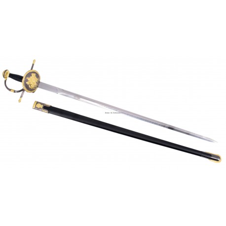 Sable Don Quijote: Elegancia y Tradición en 104 cm con Detalles en Níquel y Dorado - Ref. S0321