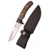Cuchillo de Caza Third 12051ZW Hoja Acero 440 10,6 cm, Mango Madera Zebrano y Negra, con Funda de Piel