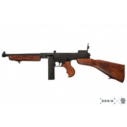 Réplica Subfusil Thompson M1928A1 USA 1918, metal y madera, cargador extraíble - Denix 1093