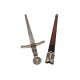 Espada medieval Francia S.XIV Denix 6201, 109 cm y 2.030 g, réplica decorativa con funda extraíble