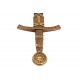 Espada medieval Francia S.XIV Denix 5201, 109 cm y 2,030 kg, réplica decorativa con funda extraíble, metal grabado no funcional