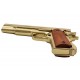 Pistola automática dorada M1911A1 cal. 45, USA 1911, réplica Denix 5312, 1ª y 2ª GM, metal y madera, 24 cm, simulador de disparo