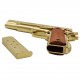 Pistola automática dorada M1911A1 cal. 45, USA 1911, réplica Denix 5312, 1ª y 2ª GM, metal y madera, 24 cm, simulador de disparo