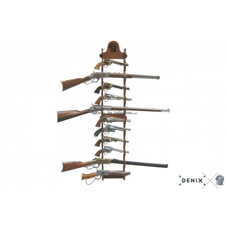 Exposito pared madera Denix ref. 9990 para exposición de armas históricas largas y cortas, capacidad versátil y elegante