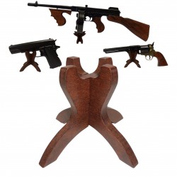 Soporte vertical Denix ref. 800 para pistolas y subfusiles | Expositor compacto de madera de 11 cm para réplicas decorativas