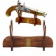 Soporte Denix ref. 802 con escudo de Napoleón | Expositor de madera de 22 cm para pistolas y réplicas decorativas históricas