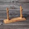 Peana Cudeman de madera de pino natural, 711-P para cuchillos , para 2 unidades 26x8x15 cm, resistente y decorativa
