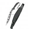 Machete cortacañas YAKUZA Third H0300N hoja acero inox 39,5 cm negra satinada con mango engomado negro y funda de nylon