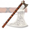 Hacha Vikinga Denix 605 | Réplica Histórica Siglo IX Suecia-Dinamarca en Metal y Madera Grabada