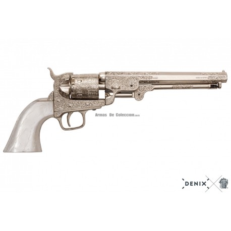 Replica Colt Peacemaker .45 Nickel Revolver USA 1873 Denix 1186/G