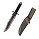 Cuchillo táctico Third H1002 de acero 420 con hoja de 16 cm, mango PTR negro y funda rígida PTR incluida