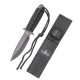 Cuchillo táctico Third H0601 acero 420 hoja 10,5 cm negra, mango encordado y funda nylon