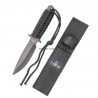 Cuchillo táctico Third H0601 acero 420 hoja 10,5 cm negra, mango encordado y funda nylon
