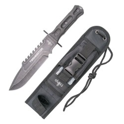 THIRD Navaja 10020C, Mango de ABS con decoración de Ciervo, Hoja de Acero INOX de 9.5 cm.