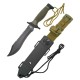 Cuchillo táctico Third H0502N acero inox hoja 18,2 cm negra, mango ABS verde y funda ABS/nylon