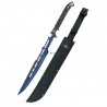 Cuchillo de supervivencia Third 086N con hoja de acero de 17 cm, mango de aluminio en negro,kit de supervivencia y funda