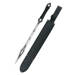 Cuchillo de supervivencia Third 086N con hoja de acero de 17 cm, mango de aluminio en negro,kit de supervivencia y funda