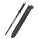 Cuchillo de supervivencia Third 086N con hoja de acero de 17 cm, mango de aluminio en negro,kit de supervivencia y funda