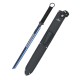 Cuchillo de supervivencia Third 086N con hoja de acero de 17 cm, mango de aluminio en negro,kit de supervivencia y funda