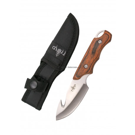 THIRD Navaja 10020C, Mango de ABS con decoración de Ciervo, Hoja de Acero INOX de 9.5 cm.