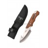 Cuchillo Third H0205 acero 420 satinado con mango pakkawood y funda de nylon negra, hoja de 8,6 cm
