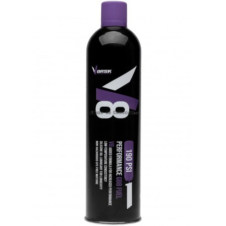 Gas airsoft Vorsk V8 190 PSI 300g Green Gas GBB alta potencia con silicona para pistolas y rifles blowback