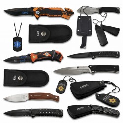 Cuchillo de Caza Third 12051ZW Hoja Acero 440 10,6 cm, Mango Madera Zebrano y Negra, con Funda de Piel