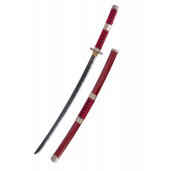 Katana Zoro Sandai Kitetsu Cosplay Hoja Bambú Negra 104 cm Réplica No Oficial One Piece Dentado Satinado