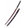 Katana Shusui Zoro One Piece Cosplay Hoja Bambú Negra 104 cm Réplica No Oficial Dentado Rojo Saya Negra Mango Encordado