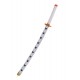 Katana Shusui Zoro One Piece Cosplay Hoja Bambú Negra 104 cm Réplica No Oficial Dentado Rojo Saya Negra Mango Encordado