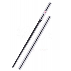 Katana Sasuke Uchiha Naruto Cosplay Hoja Bambú Negra 102 cm Réplica No Oficial Saya Blanca Filo Satinado