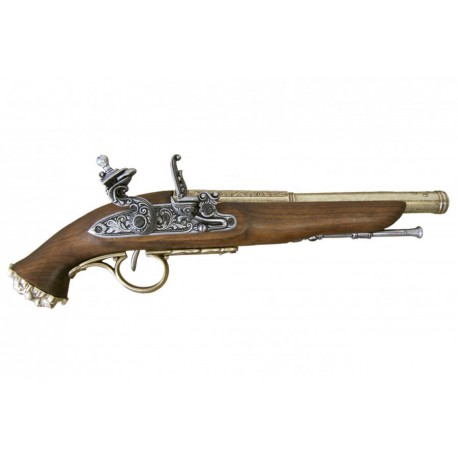 Pirate flintlock pistol, 18th. C. Gold