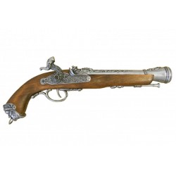 Italian flintlock pistol, 18th. Century. Silver