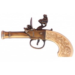 Inglês pistola flintlock, século XVIII ouro