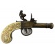 Inglês pistola flintlock, século XVIII ouro