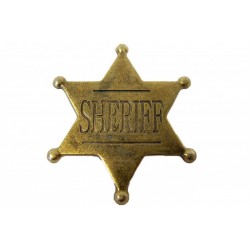 Placa de Sheriff de 6 pontas dourada